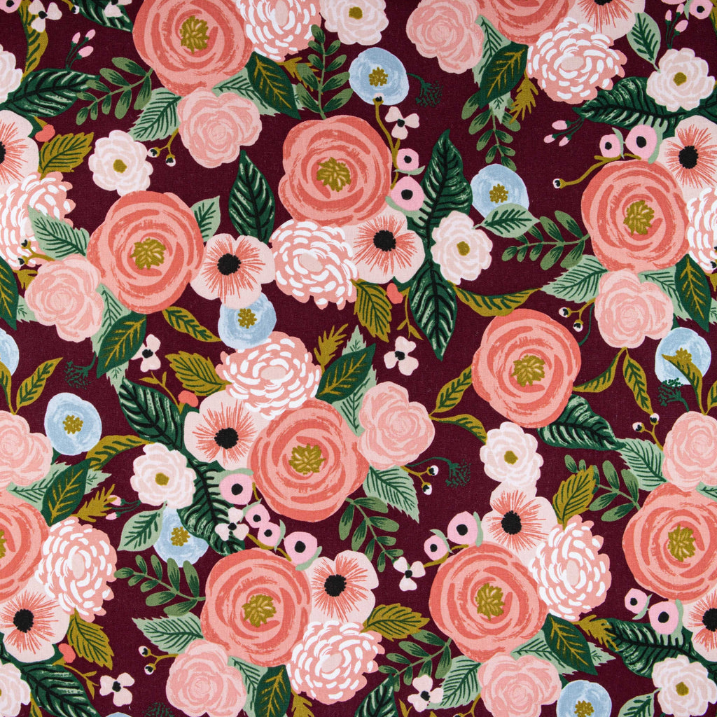 Rifle Paper Co., Garden Party- Rosa - Black Unbleached Canvas