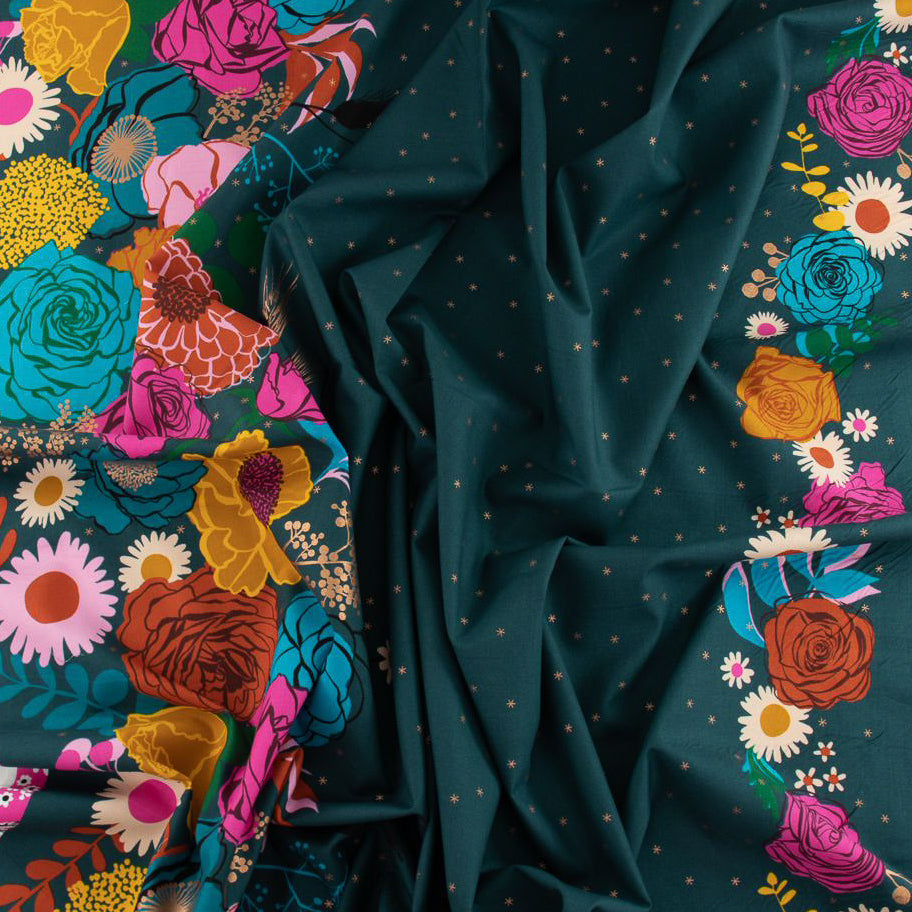 Rise Shine Double Border in Peacock